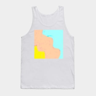 Yellow orange blue watercolor abstract art Tank Top